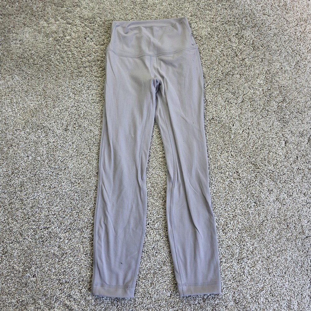 Lululemon Leggings Womens 4 Nude Gray Ankle High Rise Yoga Skinny Stretch Gym
